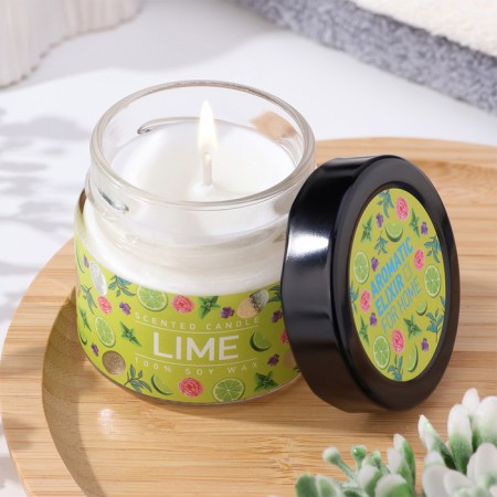 Aromatic candle in the Bank "Mint Lime", owl wax, 80 g