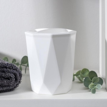 Tooth brush stand "Prism", 9.5 × 9.5 × 11.5 cm, white color