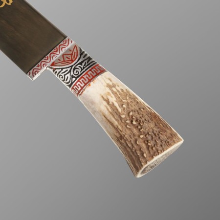 Knife Pchak Sharkhon - Bolshoi -Chef, Kosul, wide handle, Garda tin engraving. ShH-15 (20-22-1