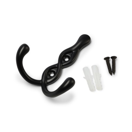Furniture hook Cappio pigtail, two -rod, black color-4