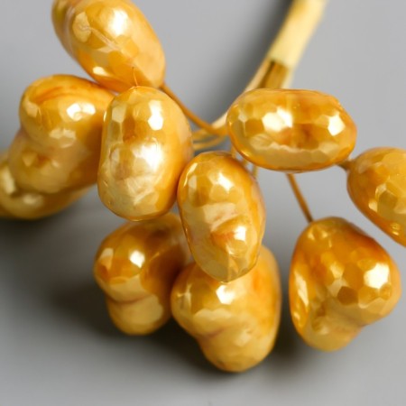 Decor for the creativity of "heart" gold 1 bouquet = 10 pcs 10 cm-3
