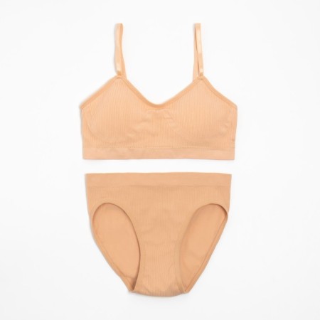 Female set (top, panties) beige color, size 42-44-5