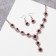 Set 2 objects: earrings, necklace "magnificent age", white-red color in gold, 42cm