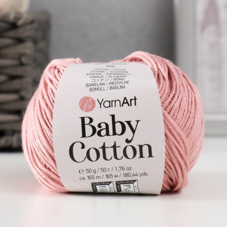 Yarn "Baby Cotton" 50% acrylic 50% cotton 165m/50g (413 powder)-4