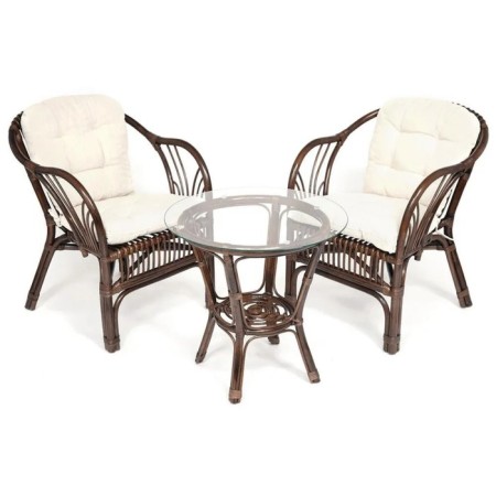 Terrary set "New Bogota" (2 chairs + table) with pillows, chair 61 x 67 x 78.5 cm