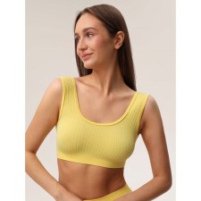 Women's top on wide straps with the braid of 