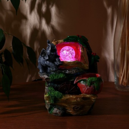 Fountain "Elephant at the Cave" 12x11x19 cm (with backlight)-2