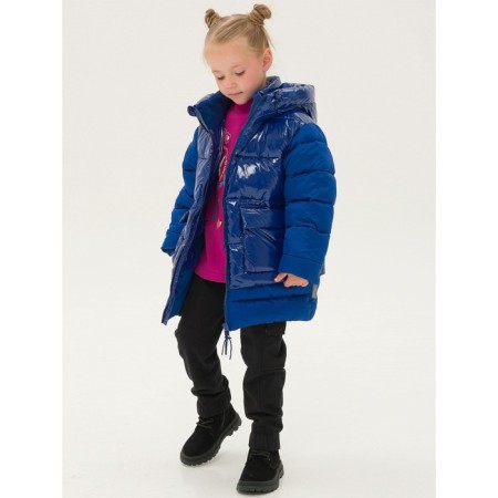 Coat for girls, height 110 cm, blue color-8