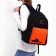School youth backpack, lightning department, external pocket, black/orange color