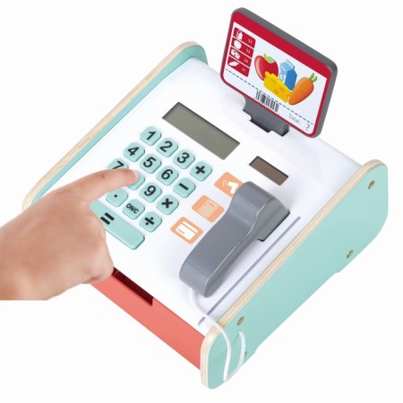 Игровой набор Hape, детская касса с бумажными деньгами и монетами-1