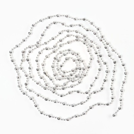 Beads for the Christmas tree New Year, for the New Year, 3 m., Silver color-1