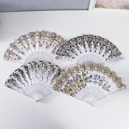 Fan plastic, textile "Greece" mix 22 cm