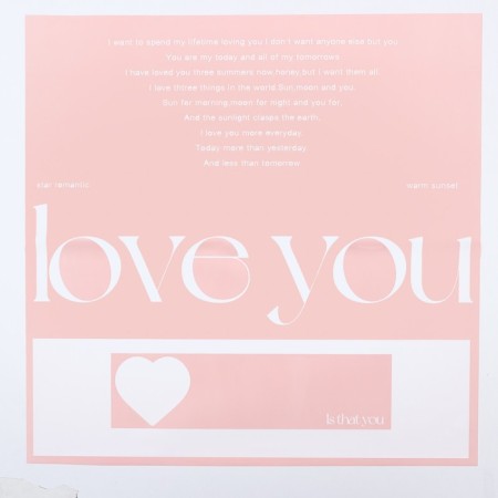 Floristic film, "My Love" 65MKM, pink 58*58cm