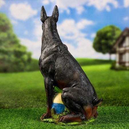 Garden figure "Doberman with the ball" 48cm-2