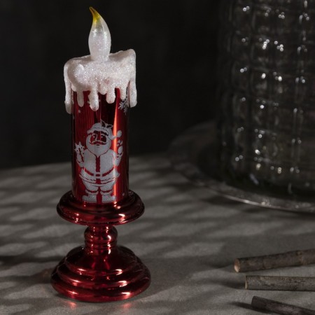 LED figure "Candle with Santa Claus" 7 × 20 × 7 cm, plastic, batteries AAAX2 (not in the kit), glow warm white-1