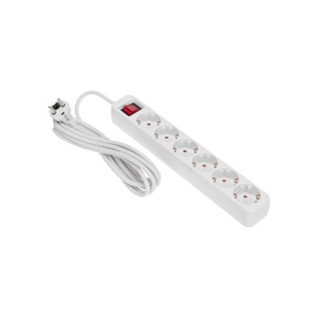 Extension cord Standard 6 nests, 3m, 3x1.0mm², s/h, with a switch, white rexant-1
