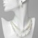 Set 2 objects: earrings, necklace "Classic" 2 threads, white color in silver, 45 cm
