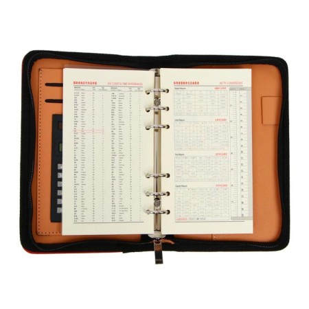 Organizer on the rings A6, 96 sheets in a ruler, on a zipper from 3 sides, leatherette, mix-13