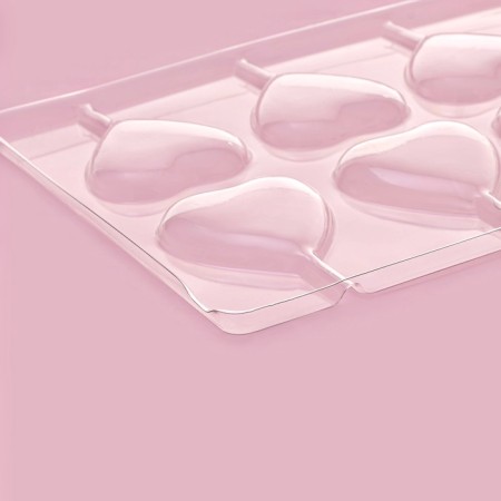 Form for chocolate and sweets "Heart", 27.2 × 18.2 cm, 8 cells, color transparent-4