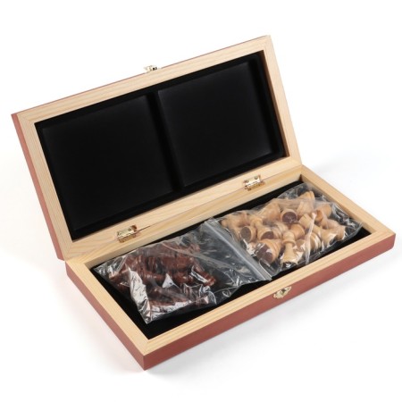 Wooden chess large "Tours", board game 40x40 cm, King H-9 cm, Pig H-4.5 cm-1