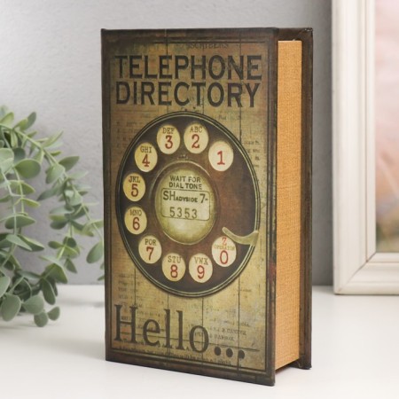 Safe-book wood to the leatherette "telephone reference" 21x13x5 cm-1