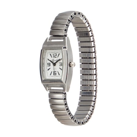 The watch is quartz, dial 2.7 x 3.2 cm, metal strap-1
