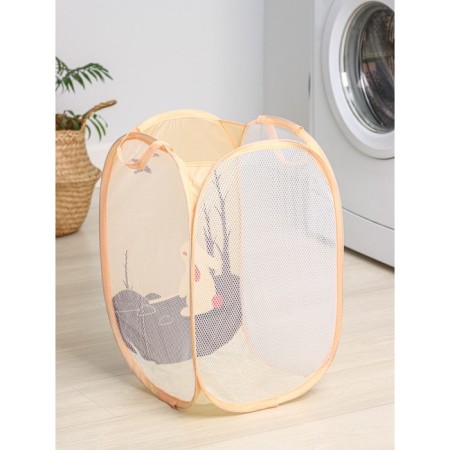 Basket-grid of the shade "Bunny", folding, 32 × 32 × 52 cm, lilac color-9