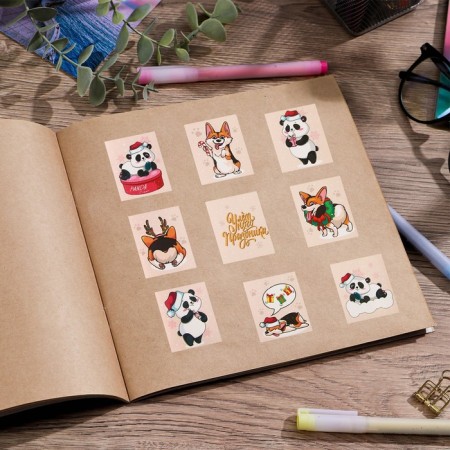 Paper stickers "Field holiday", 11 x 15.5 cm, New Year-3