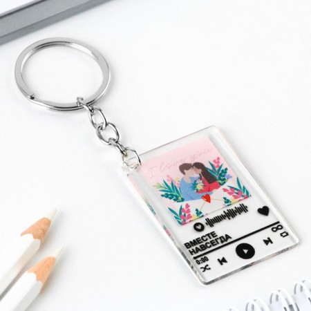 Key keychain Acrylic player "Together" forever ", 3.5 x 10 cm-1