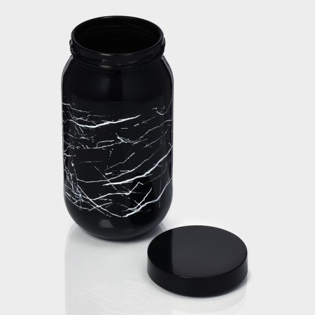 Glass Bank for bulk products "Marble", 1 liter-4