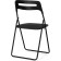 Fold plastic stool, metal/plastic, black 43x46x81 cm