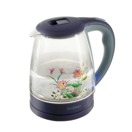 Electric kettle Energy E-287, glass, 2 l, 1500 watts, backlight, blue-1