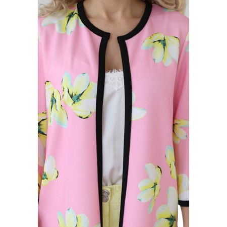 Cardigan female, size 44, white, pink color-10