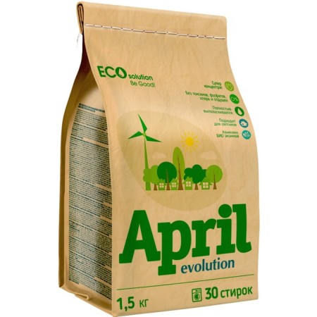 April Ecosolution Washing Powder Universal, Automat, 1.5 kg