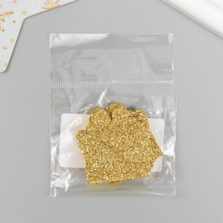 Decor "Gift" gold 4 cm set 5 pcs foam glitter-3