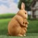 Garden figure "Bunny with a hare" 13x12x25cm ////