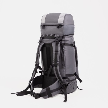 Tourist backpack, TAIF, 70 liters, cord department, outer pocket, 2 side nets, gray -gray color-1