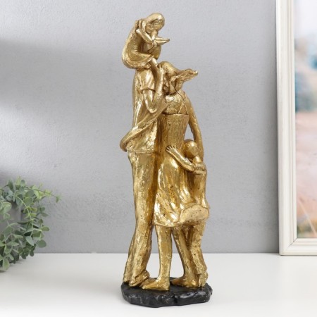 Souvenir Polystone "Strong Family" Gold 44x15x13 cm-2