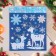 Stickers on the windows "New Year" pair of deer, blue background, 38x30 cm