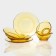 Service Glass Table "Dym", 6 items: 2 broths 450 ml, 2 plates 500 ml, 2 plates d = 23cm, yellow color