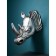 Figure "Head of the rhino", polystone, 71 cm, silver color