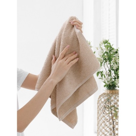 Terry towel Guten Morgen MoonLight, 400 grams, size 40x70 cm, beige color-6