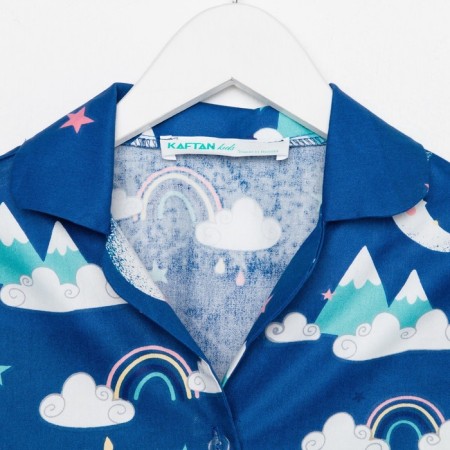 Pajama nursery (shirt, trousers) KAFTAN "Moon" p. 122-128, blue-8