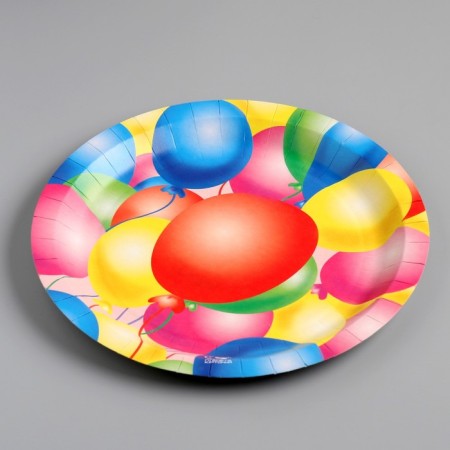 Disposable plate "balls" laminated, cardboard, 18 cm-1