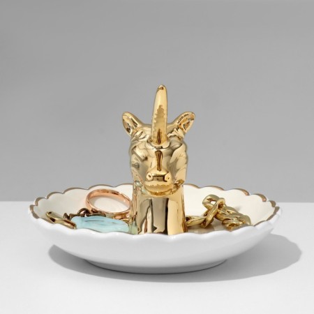 Summary Ceramics "Unicorn" 14 × 11.5, white-golden color-1