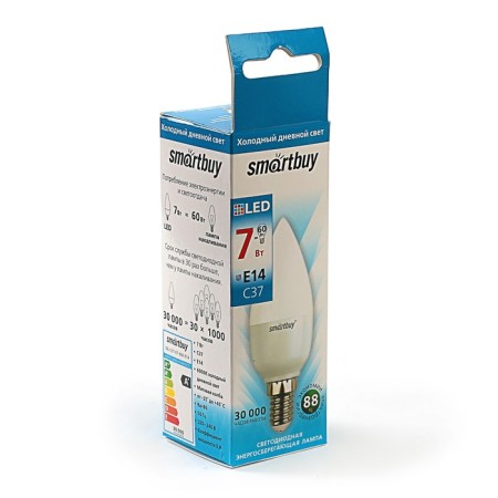 Smartbuy, E14, C37, 7 W, 6000 K, cold white light lamp-1
