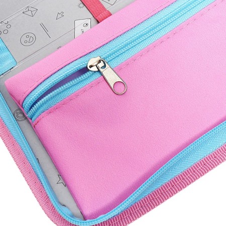 Penal 1 section 140 x 210 x 40 mm, folding pocket and cosmetic bag, fabric, calligrata topontent "Cat Sakura"-6