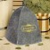 Classic hat for the bath, gray with gold embroidery "Dobroparov"