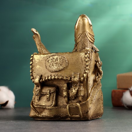 Figure - stand "Fish in the bag" 18x13x10cm, bronze