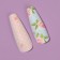 Frighting Nails Provence, 12 pcs, with adhesive plates, ballerina shape, beige/blue color